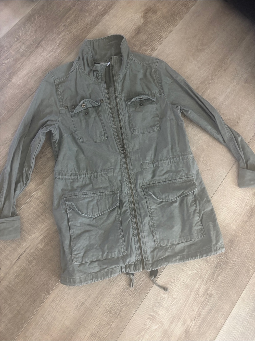 Divided Olive Green Military Utility Jacket